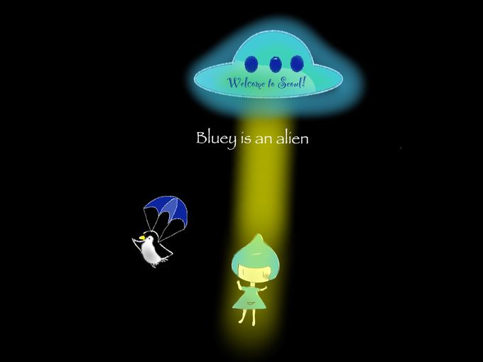 Bluey is an alien in Seoul. She needs to get an alien card within 90 days when she arrives!